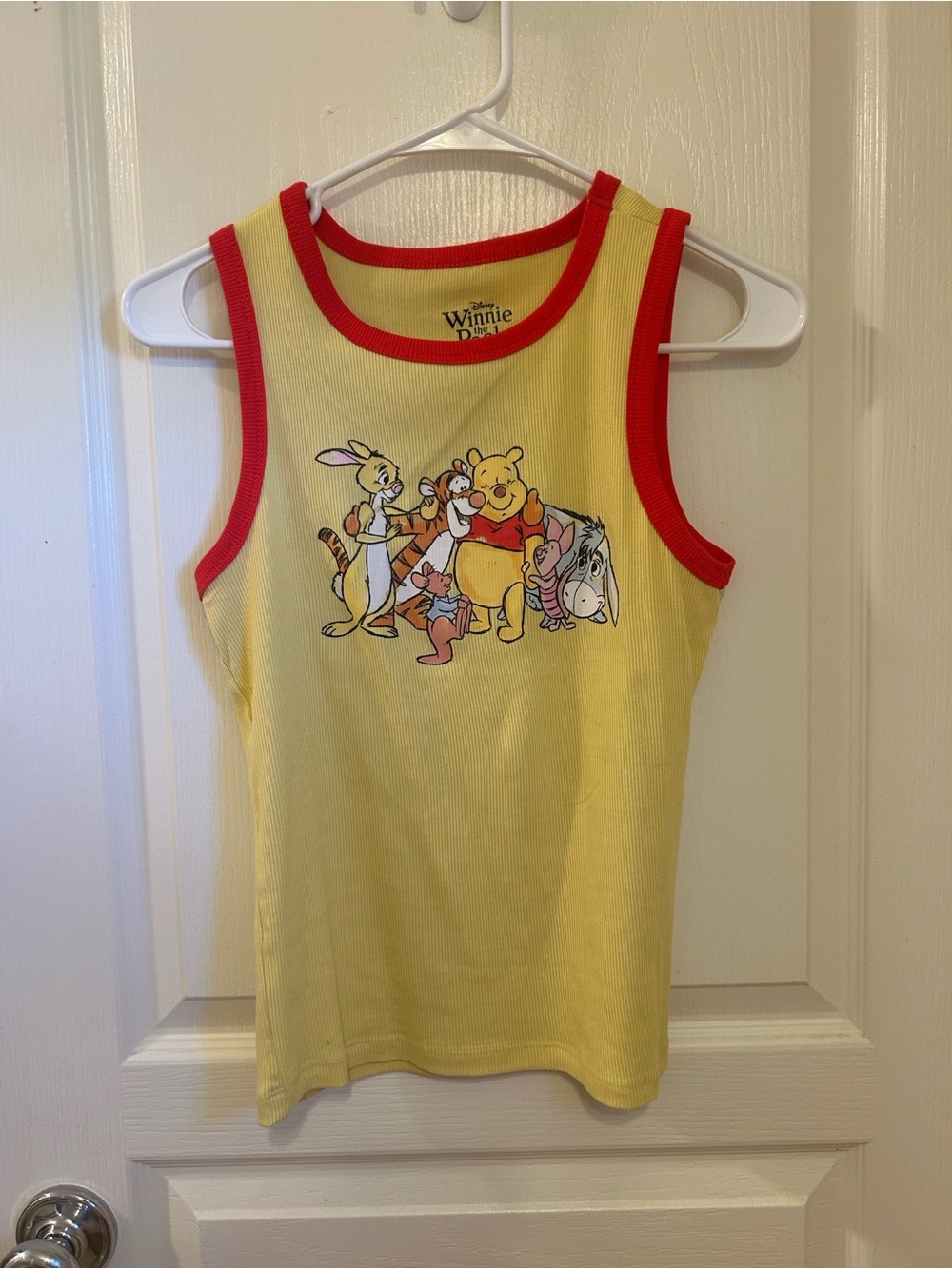 Disney Winnie the Pooh Yellow Tank Top with Red Trim